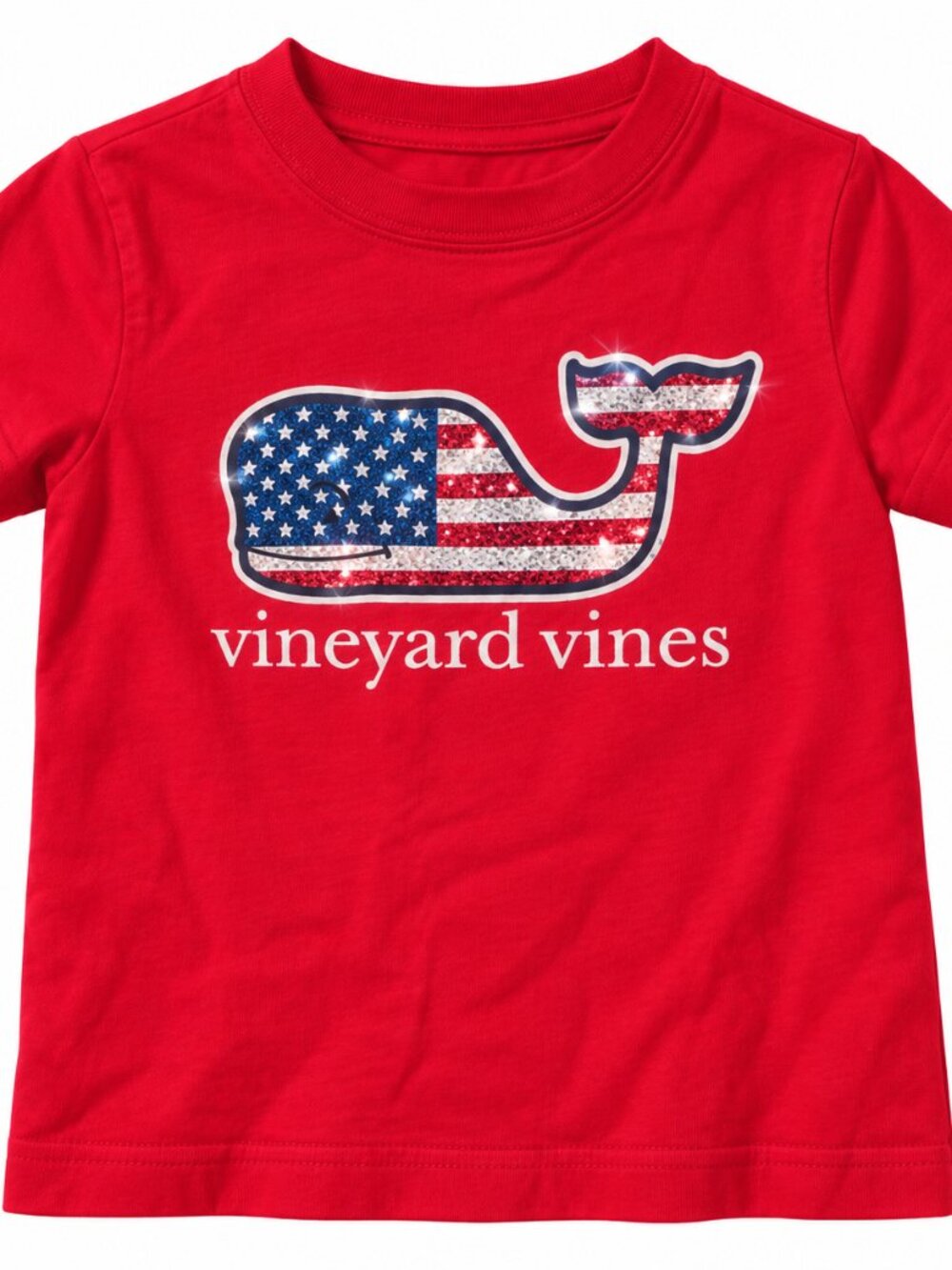 Vineyard Vines Toddler Boys 2T American Flag Whale Red Graphic T-Shirt